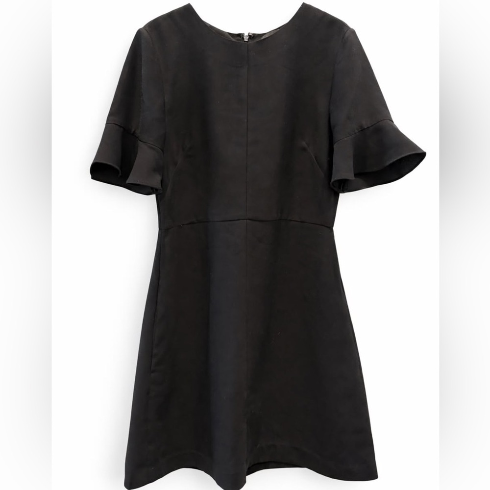 Banana Republic Black Flutter Sleeve Fit & Flare Short Sleeved Dress Size 6
